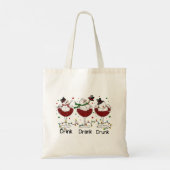 Gekke "Drink, Drink, Drink" Snowman en Wine Tote Bag (Achterkant)