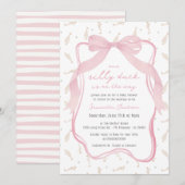 Gekke Duck Blue Bow Boy Baby shower Uitnodiging (Voorkant / Achterkant)