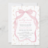 Gekke Duck Blue Bow Boy Baby shower Uitnodiging