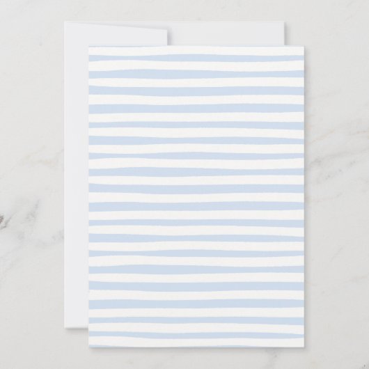 Gekke Duck Blue Bow Boy Baby shower Uitnodiging (Achterkant)