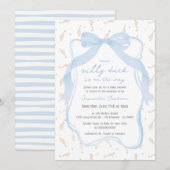 Gekke Duck Blue Bow Boy Baby shower Uitnodiging (Voorkant / Achterkant)