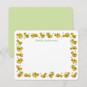 Gekke Duckies Groen Baby shower Hartelijk dank Bedankkaart (Voorkant / Achterkant)