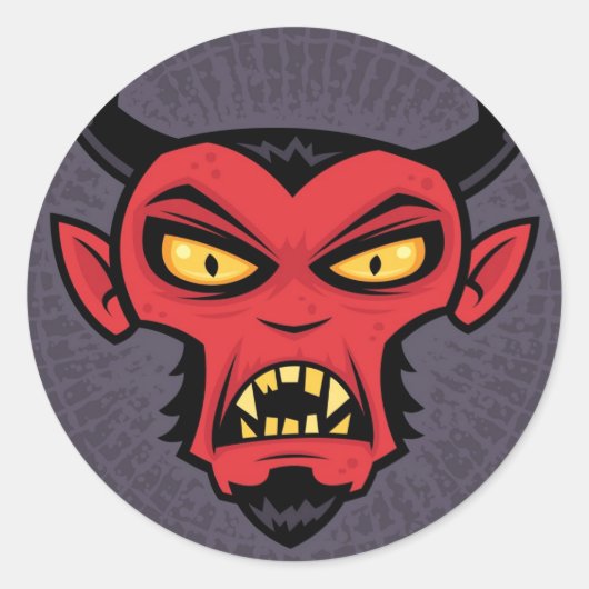 gekke duivel ronde sticker (Voorkant)