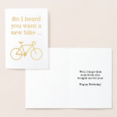 Gekke "Dus ik hoorde dat je een nieuwe fiets wilt. Folie Kaarten (Display)