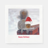 Gekke eekhoorn met Santa Hat Napkins Servet (Voorkant)