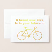 Gekke "Een gloednieuwe fiets is in jouw toekomst . Folie Kaarten (Voorkant met envelop)