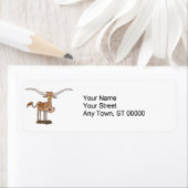 gekke eenhoevige-koeiencartoon etiket (Insitu)