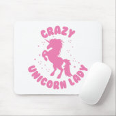 gekke eenhoorndame in roze muismat (Met muis)