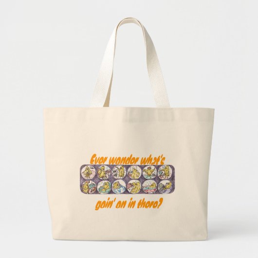 Gekke eikarton grote tote bag (Voorkant)