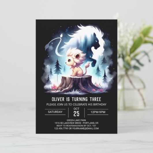 Gekke Elegante Leeuwenverjaardag Kaart (Staand voorkant)