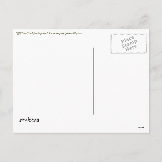 Gekke Elfen Vakantie / Kerst Kaart (Achterkant)