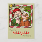 Gekke Elfen Vakantie / Kerst Kaart (Voorkant)