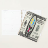 Gekke emoji graffiti gezicht realistische dollarre planner (Display)