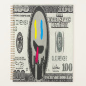 Gekke emoji graffiti gezicht realistische dollarre planner (Voorkant)