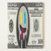 Gekke emoji graffiti gezicht realistische dollarre planner (Achterkant)