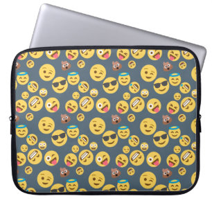 Gekke Emoji Gray Pattern Laptop Sleeve