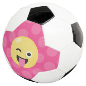 Gekke Emoji Polka Dots Voetbal (Drie kwart)