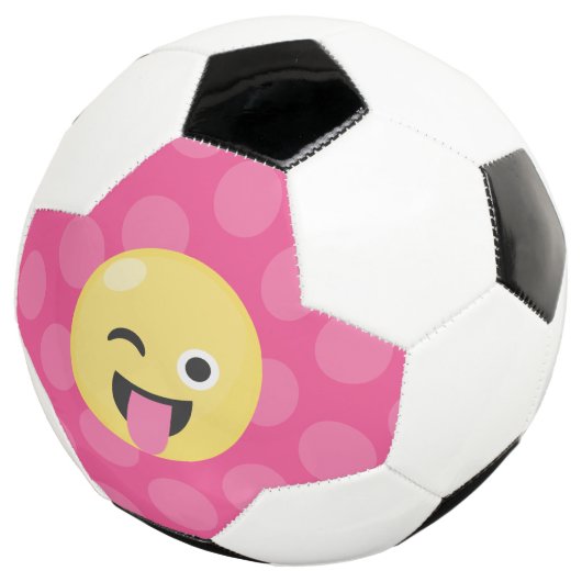 Gekke Emoji Polka Dots Voetbal (Drie kwart)