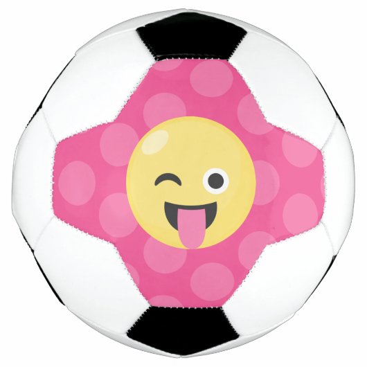Gekke Emoji Polka Dots Voetbal (Voorkant)