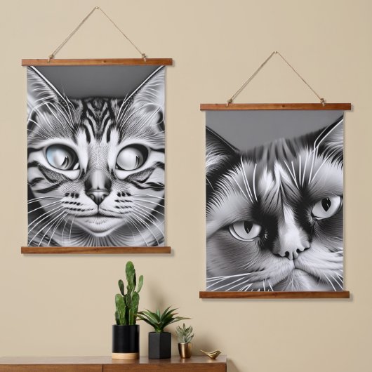 Gekke en boogkatten hangend wandkleed (Asymmetrisch)