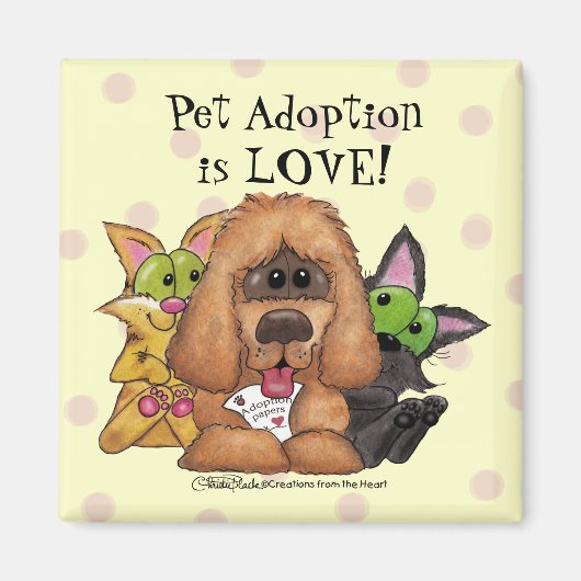 Gekke en Tig met Sassie-Pet Adoptie is LIEFDE Magneet (Voorkant)