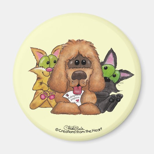 Gekke en Tig met Sassie-Pet Adoptie is LIEFDE Magneet (Voorkant)