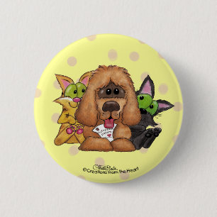 Gekke en Tig met Sassie-Pet Adoptie is LIEFDE Ronde Button 5,7 Cm