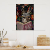 Gekke Ezel Leest Boek Kunstprint - Grappig Poster (Keuken)