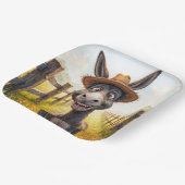 Gekke ezel met een rietje Pet Papieren Bordje (Gebogen)