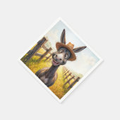 Gekke ezel met een rietje Pet Servet (Hoek)