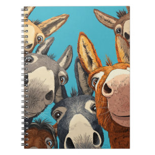 Gekke Ezel Troep - Kleurrijke Groepsillustratie Notitieboek