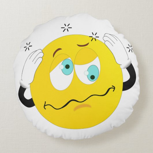 Gekke Face Emoji Rond Kussen (Achterkant)