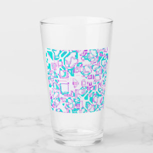 gekke fantasie brengt wit en aqua in kaart glas