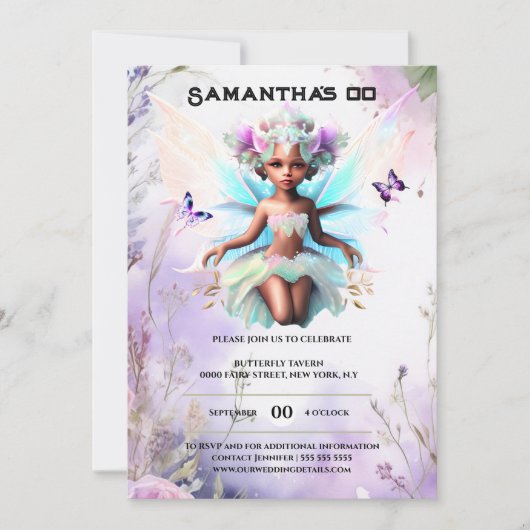 Gekke fee prinses afrikaans-amerikaanse meisjes kaart (Voorkant)