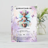 Gekke fee prinses afrikaans-amerikaanse meisjes kaart (Staand voorkant)