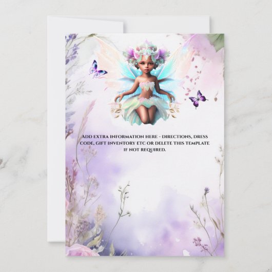 Gekke fee prinses afrikaans-amerikaanse meisjes kaart (Achterkant)