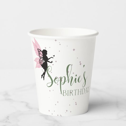 Gekke fee Verjaardagsfeestje Papieren Bekers (Achterkant)