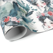 Gekke feeën met bloemenkronen cadeaupapier (Rol Hoek)