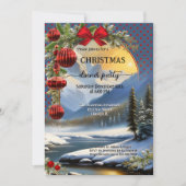 Gekke feestelijke retro kerstdiner kaart (Voorkant)