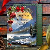 Gekke feestelijke retro kerstdiner kaart