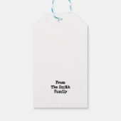 Gekke feestkerst met feestdagen cadeaulabel (Achterkant)