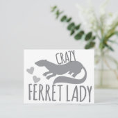 gekke ferret-dame briefkaart (Staand voorkant)