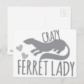 gekke ferret-dame briefkaart (Voorkant / Achterkant)