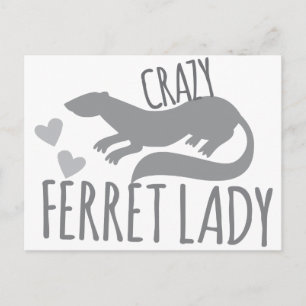 gekke ferret-dame briefkaart