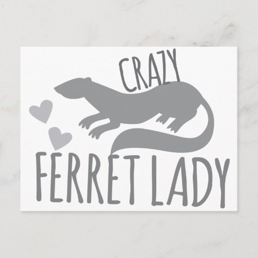 gekke ferret-dame briefkaart (Voorkant)