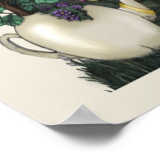 Gekke Fox Mad Hatter Alice in Wonderland Poster (Hoek)