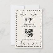 Gekke  Franse bruiloft QR-code RSVP-kaart RSVP Kaartje (Voorkant)