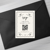 Gekke  Franse bruiloft QR-code RSVP-kaart RSVP Kaartje