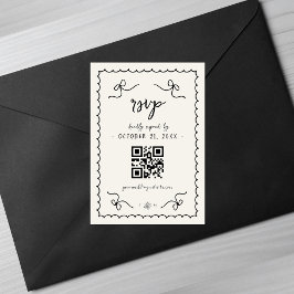 Gekke  Franse bruiloft QR-code RSVP-kaart RSVP Kaartje
