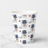 Gekke Franse Bulldog Rood Wit Blauw Patriottisch Papieren Bekers (Achterkant)